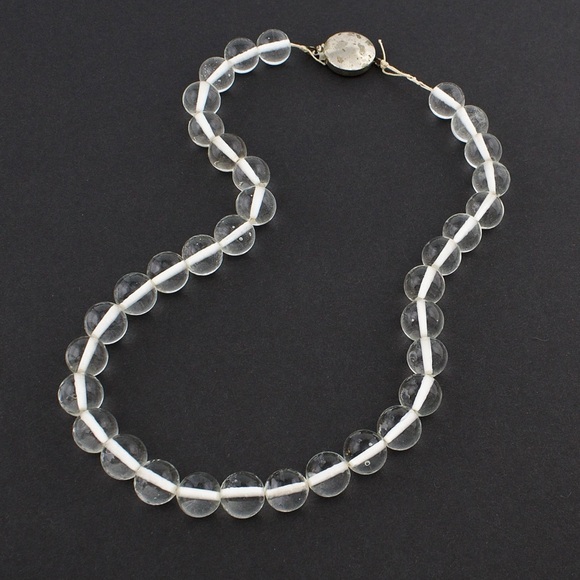 Vintage Clear Glass Orb Beaded Necklace Pools of Light Style - Picture 4 of 8